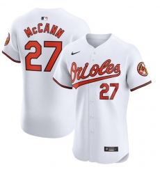 Men Baltimore Orioles 27 James McCann White Cool Base Stitched Jersey