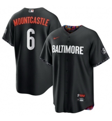 Men Baltimore Orioles 6 Ryan Mountcastle Black 2023 City Connect Cool Base Stitched Baseball Jersey