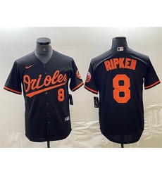 Men Baltimore Orioles 8 Cal Ripken Jr  Black Cool Base Stitched Jersey