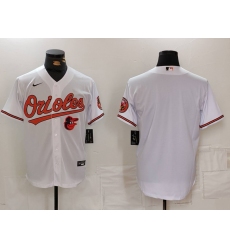 Men Baltimore Orioles Blank White 2024 Home Limited Cool Base Stitched Baseball Jersey