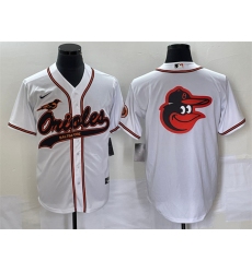 Men Baltimore Orioles White Team Big Logo Cool Base Stitched Jersey