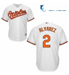 Mens Majestic Baltimore Orioles 2 Pedro Alvarez Replica White Home Cool Base MLB Jersey 