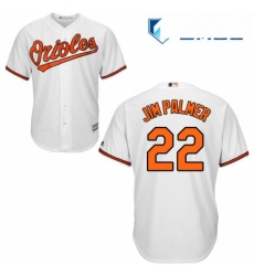 Mens Majestic Baltimore Orioles 22 Jim Palmer Replica White Home Cool Base MLB Jersey