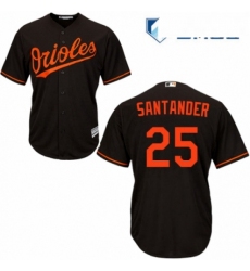 Mens Majestic Baltimore Orioles 25 Anthony Santander Replica Black Alternate Cool Base MLB Jersey 