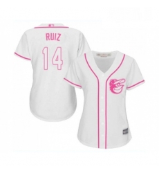 Womens Baltimore Orioles 14 Rio Ruiz Replica White Fashion Cool Base Baseball Jersey 