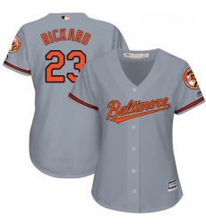 Womens Majestic Baltimore Orioles 23 Joey Rickard Replica Grey Road Cool Base MLB Jersey