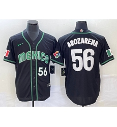 Men Mexico Baseball 56 Randy Arozarena 2023 Black World Baseball Classic Stitched Jersey 1