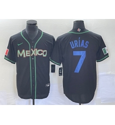 Men Mexico Baseball 7 Julio Urias 2023 Black World Baseball With Patch Classic Stitched Jersey 82