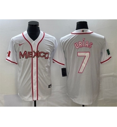 Men Mexico Baseball 7 Julio Urias 2023 White World Baseball With Patch Classic Stitched Jersey 52