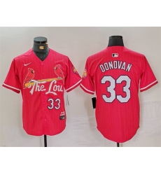 Men St  Louis Cardinals 33 Brendan Donovan Red 2024 City Connect Stitched Baseball Jersey