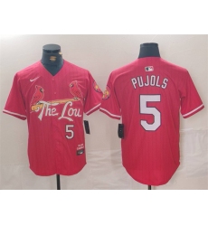 Men St  Louis Cardinals 5 Albert Pujols Red 2024 City Connect Stitched Baseball Jersey