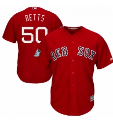 Youth Majestic Boston Red Sox 50 Mookie Betts Authentic Scarlet 2017 Spring Training Cool Base MLB Jersey