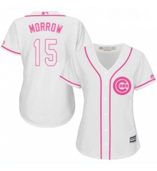 Womens Majestic Chicago Cubs 15 Brandon Morrow Authentic White Fashion MLB Jersey 