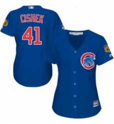 Womens Majestic Chicago Cubs 41 Steve Cishek Replica Royal Blue Alternate MLB Jersey 