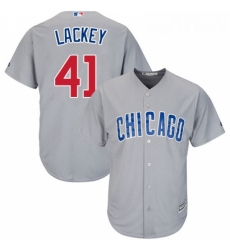 Youth Majestic Chicago Cubs 41 John Lackey Authentic Grey Road Cool Base MLB Jersey