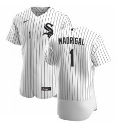 Men Chicago White Sox 1 Nick Madrigal Men Nike White Home 2020 Flex Base Player MLB Jersey