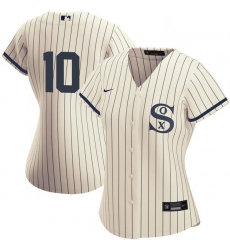 Women Chicago White Sox Field of Dreams 10 Yoan Moncada Cream Jersey