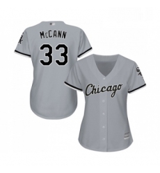 Womens Chicago White Sox 33 James McCann Replica Grey Road Cool Base Baseball Jersey 