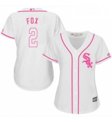 Womens Majestic Chicago White Sox 2 Nellie Fox Replica White Fashion Cool Base MLB Jersey