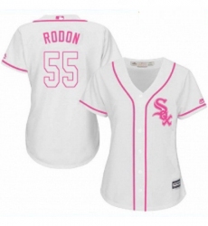 Womens Majestic Chicago White Sox 55 Carlos Rodon Authentic White Fashion Cool Base MLB Jersey