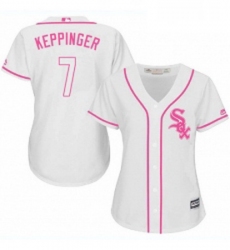 Womens Majestic Chicago White Sox 7 Jeff Keppinger Replica White Fashion Cool Base MLB Jersey