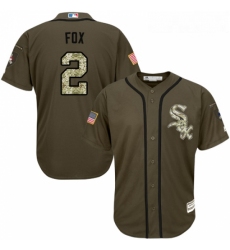 Youth Majestic Chicago White Sox 2 Nellie Fox Authentic Green Salute to Service MLB Jersey