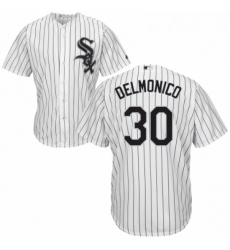 Youth Majestic Chicago White Sox 30 Nicky Delmonico Replica White Home Cool Base MLB Jersey 