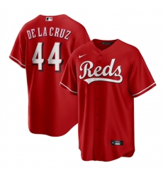 Men Cincinnati Reds 44 Elly De La Cruz Red Cool Base Stitched Baseball Jersey