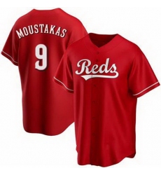 Men Nike Cincinnati Reds 9 Mike Moustakas Red Home Stitched Baseball Jersey