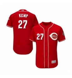 Mens Cincinnati Reds 27 Matt Kemp Red Alternate Flex Base Authentic Collection Baseball Jersey