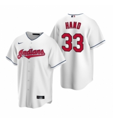 Mens Nike Cleveland Indians 33 Brad Hand White Home Stitched Baseball Jersey