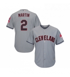 Youth Cleveland Indians 2 Leonys Martin Replica Grey Road Cool Base Baseball Jersey 