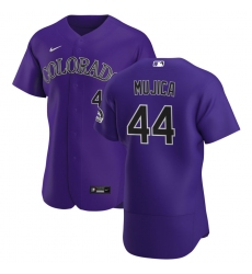 Men Colorado Rockies 44 Jose Mujica Men Nike Purple Alternate 2020 Flex Base Player MLB Jersey