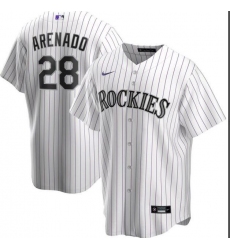 Rockies 28 Nolan Arenado White 2020 Nike Cool Base Jersey