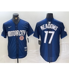 Men Detroit Tigers 17 Parker Meadows 2024 Navy City Connect Cool Base Limited Stitched Jersey 1
