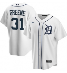 Men Detroit Tigers 31 Riley Greene White Cool Base Stitched Jersey