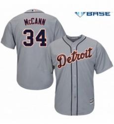 Youth Majestic Detroit Tigers 34 James McCann Replica Grey Road Cool Base MLB Jersey