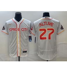 Men's Houston Astros #27 Jose Altuve Number White 2023 City Connect Flex Base Stitched Jersey