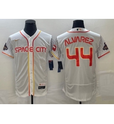 Men's Houston Astros #44 Yordan Alvarez Number White 2023 City Connect Flex Base Stitched Jersey2