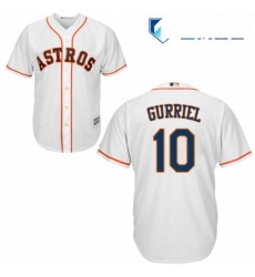 Mens Majestic Houston Astros 10 Yuli Gurriel Replica White Home Cool Base MLB Jersey 