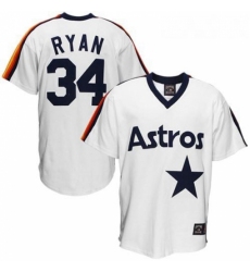 Mens Mitchell and Ness Houston Astros 34 Nolan Ryan Authentic White Throwback MLB Jersey