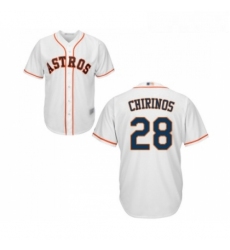 Youth Houston Astros 28 Robinson Chirinos Authentic White Home Cool Base Baseball Jersey 