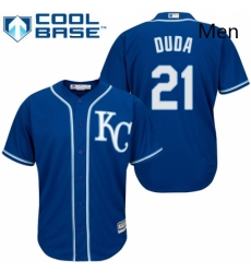 Mens Majestic Kansas City Royals 21 Lucas Duda Replica Blue Alternate 2 Cool Base MLB Jersey 