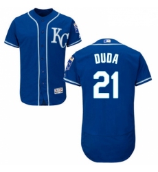 Mens Majestic Kansas City Royals 21 Lucas Duda Royal Blue Alternate Flex Base Authentic Collection MLB Jersey