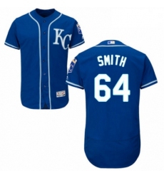 Mens Majestic Kansas City Royals 64 Burch Smith Royal Blue Alternate Flex Base Collection 2018 World Series Jersey 