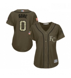 Womens Kansas City Royals 0 Terrance Gore Authentic Green Salute to Service Baseball Jersey 