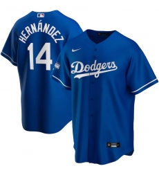 Men Los Angeles Dodgers 14 Enrique Hernandez Royal Nike 2020 World Series Champions Cool Base Jersey