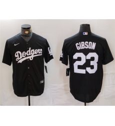 Men Los Angeles Dodgers 23 Kirk Gibson Black Cool Base Stitched Baseball Jersey