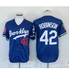 Men Los Angeles Dodgers 42 Jackie Robinson Blue Stitched Baseball Jersey