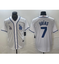 Men Los Angeles Dodgers #7 Julio Urias White Cool Base Stitched Baseball Jersey 7